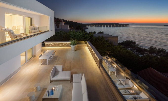 Primosten Villa | Luxury Seafront Villa Primosten Glamour with private pool, sauna and gym at the beach in Primosten