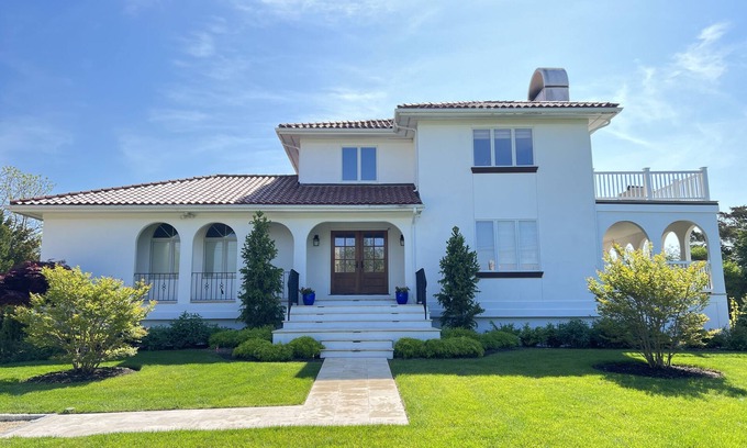 Westhampton Beach House | Luxury Spanish villa with heated pool in West Hampton Beach in prime location