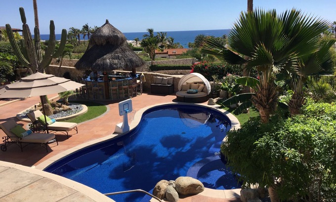 Pedregal Villa | Luxury villa, steps from the beach; heated pool/spa & palapa bar, ocean view