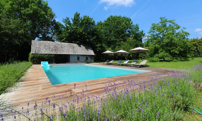 Castels House | Magnificent, traditional stone property with 14m long pool set in nature