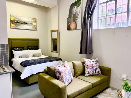 Downtown Johannesburg Apartment | Matcha themed Apartment in City