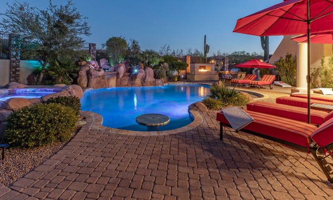 Las Sendas House | Mesa LUX + Views: King Beds, TVs & Private BAs All BRs; Pvt POOL/Spa, Putting Green, Roof Deck