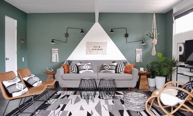 Twin Palms House | Mid-Century Modern Bohemian Bungalow w/Pool