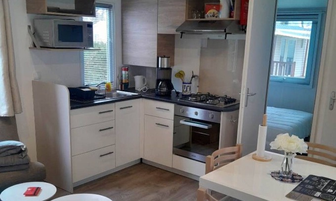 Saint-Jean-de-Monts House | Mobile Home 'Mobilhome Camping Bois Masson' with Shared Pool and Private Terrace