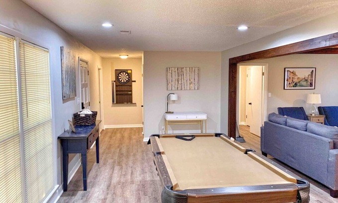 Decatur House | Modern 3BR Family Retreat Pool Table Fire Pit Pets Welcome