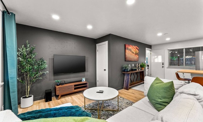 Scenic Heights Apartment | Modern Arvada Suite | Sauna & Games
