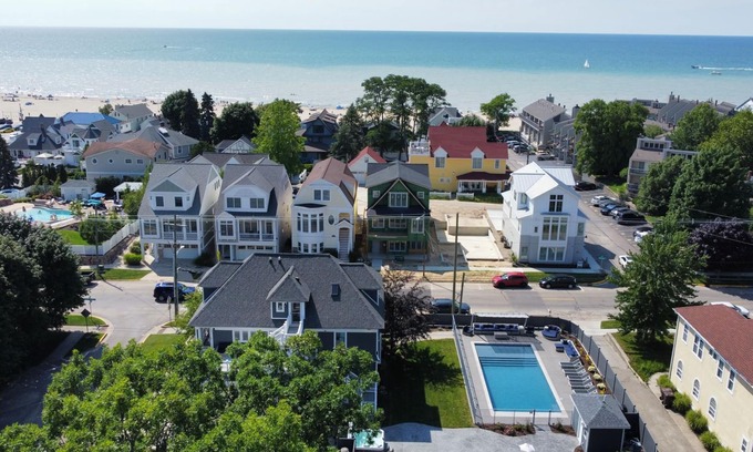 South Haven House | Modern beach house, private heated pool, walk to the beach and town!