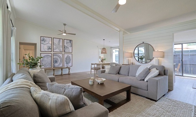 New Smyrna Beach Villa | Modern Coastal 2 bed 2 bath villa, pet friendly, 2 miles from beach