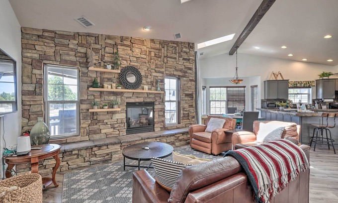Mountainaire Cabin | Modern Flagstaff Home: Deck, Patio + Fire Pit
