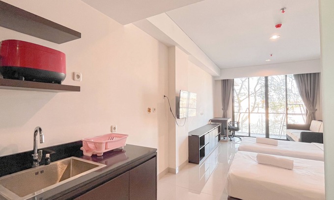 By Pass Ngurah Rai Apartment | Modern Furnished Studio (No Kitchen) Apartment At Skales Residence Nusa Dua Bali