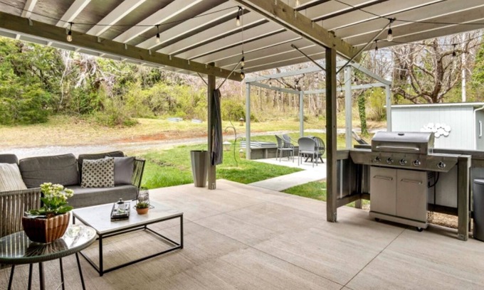 Morganton House | Modern Home Designed for Fun! Game-Room, Outdoor Kitchen, Firepit