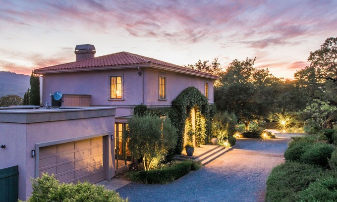 Sonoma Villa | Modern Italian Villa surrounded by Vineyards and Gardens, w/ Pool & Heated Spa