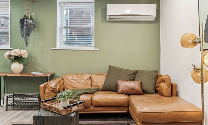 Kensington House | Modern Two Bedroom Family Retreat, Fireplace outside of Fishtown