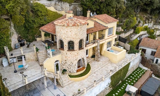 La Turbie Villa | Monaco La Turbie Birds Eye View Villa on Hills of Monaco - Golf Club Monaco near