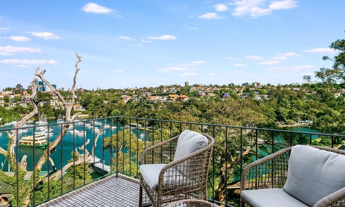 Mosman Apartment | Mosman Bay - MOS17 - Mosman Street - Bright 1BR with Balcony Sparkling Mosman Bay Views Near Ferry Cafes