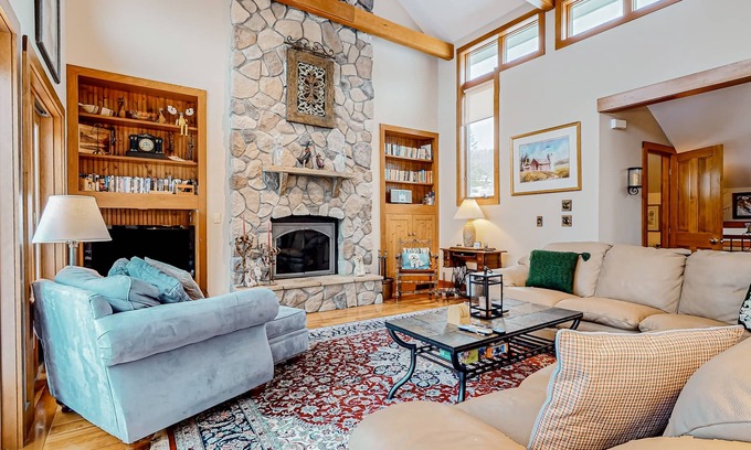 Bromley Mountain House | Mountain-view townhome with seasonal pool, ski shuttle, & private deck