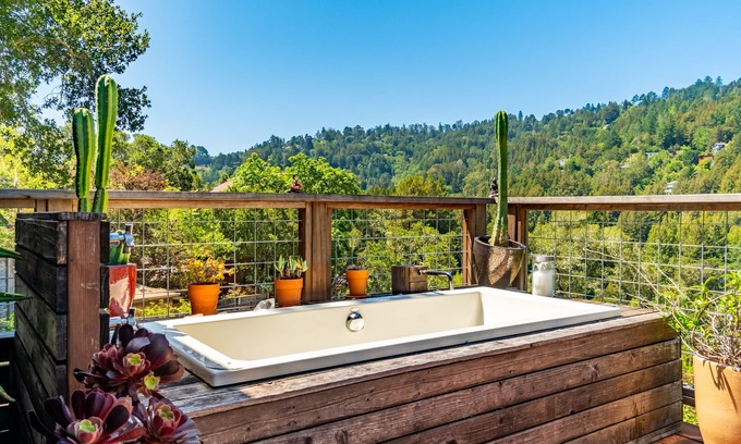 Mill Valley House | Muir Woods Waterfall Retreat: Mt Tam views, near SF, outdoor bath, pet friendly!