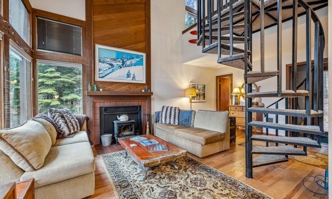 Bear Basin Estates House | New! Brundage Meadows 1 - Bright, cozy - 2story - wood stove - forest views - by trails, lake, town