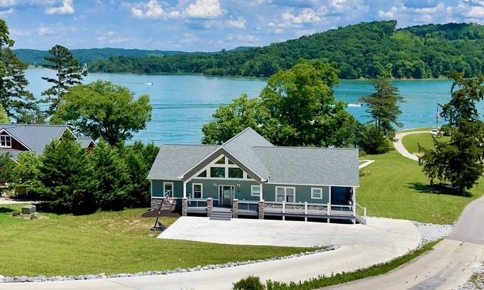 La Follette House | New Construction Modern Lakefront w/Hot Tub, Covered Deck & 2 Slip Private Dock