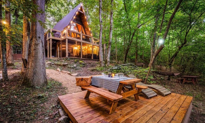 Young Harris Cabin | NEW! Creekside Ranch A-Frame
