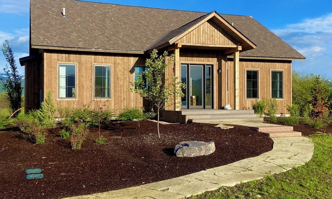 Victor House | New Home on 28 Acres with rivers, wetlands, farm animals and Mt. Views!