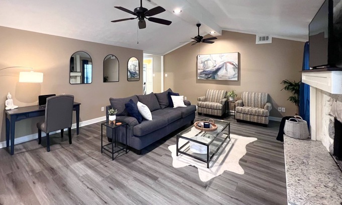 Norcross House | NEW! King Bed, Fire Place, Near ATL W/Patio