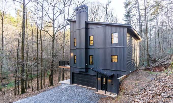Dahlonega Cabin | New Listing! Two Creekside Cabins-Sleeps 14/Creek/Fire-Pit/Hot Tub!