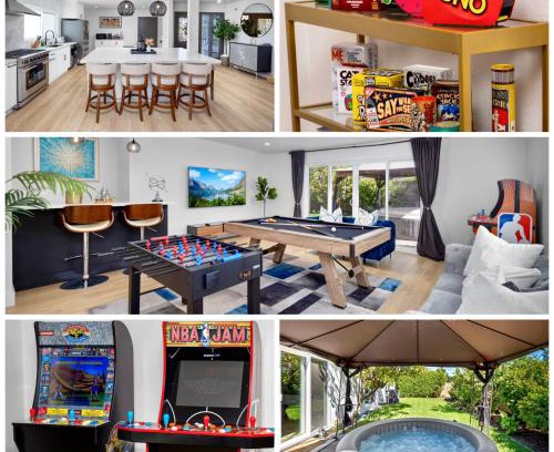 Fullerton Villa | NEW Lux 5BR Villa Near Disney, Knotts, LA, OC with Hot Tub & Games