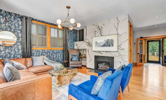 Woodstock House | NEW Vermont Luxury in Woodstock Village: Private Home, Pond & Mountain Views