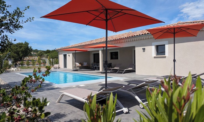 Joyeuse Villa | New Villa Floria* with Private Heated Pool in South Ardèche