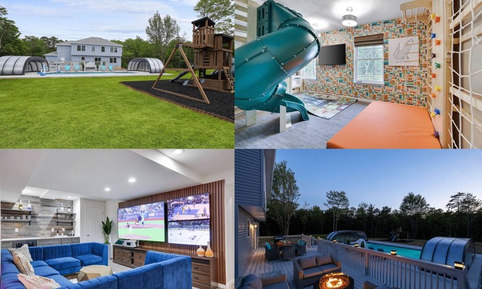 Pocono Pines House | NewBuild 6 EnsuiteBdrms/7Ba Private Out/Indoor Pool&Spa/Sauna/Game Floor/EV Chrg