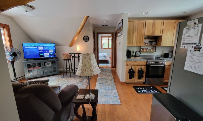 Lake Placid Apartment | NEWLY AVAILABLE cozy one bedroom apartment in Lake Placid-walk to Main Street!