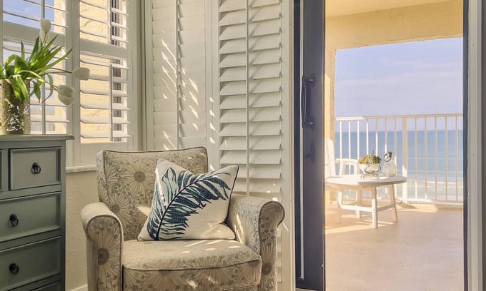 New Smyrna Beach Condo | NEWLY renovated OCEANFRONT Condo, quiet with a beach view!