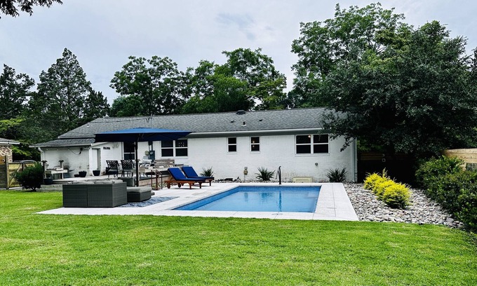 Green Meadow House | Newly renovated home with private heated saltwater pool, close to beach and UNCW