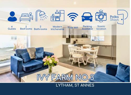 Lytham St. Anne's House | No 3 PolkaStays Ivy Farm Coach House Family Suite