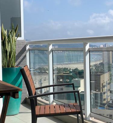 Pompeia Apartment | OCEAN FRONT UNLIMITED COM VISTA MAR - Wi-FI, Piscina Borda infinita Aquecida de frente ao Mar, Jacuzzi, Saunas e Academia