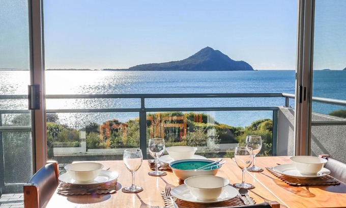 Nelson Bay Apartment | Ocean Shores 12 Waterfront Unit with Sensational Water Views WiFI and Air Conditioning