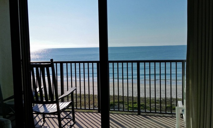 Litchfield by the Sea Condo | Oceanfront 2-story condo, direct ocean view, 2 balconies, 2 king beds, pool