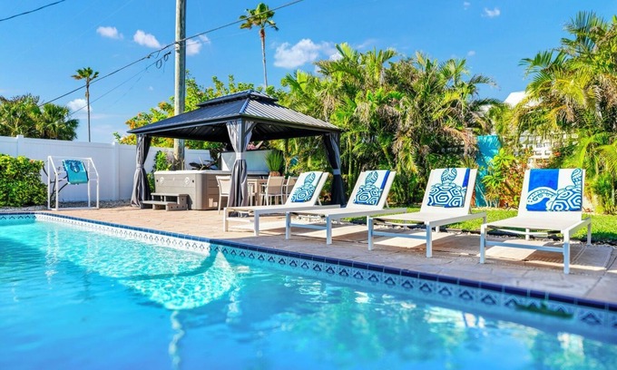 Port Canaveral House | Oceanfront Oasis: Private Pool, Hot Tub , Arcade Fun & Pool Table Retreat!