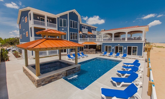 Sandbridge House | Oceanfront vacation gem w/private indoor & outdoor pools, WiFi, central AC, W/D