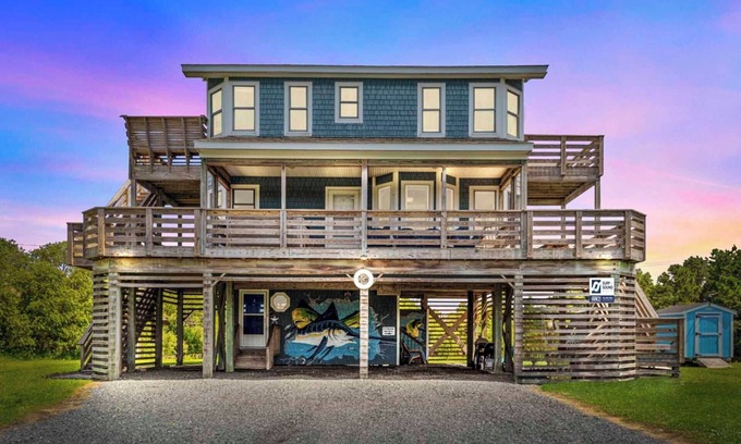 Salvo House | Oceanside Home with Hot Tub, Nearby Beach Access, and Grills. A Retreat for All!