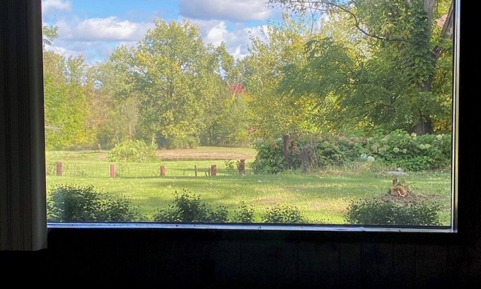 East Leroy House | Okon's Underground Rental Battle Creek scenic venue pond/river 70's wildlife