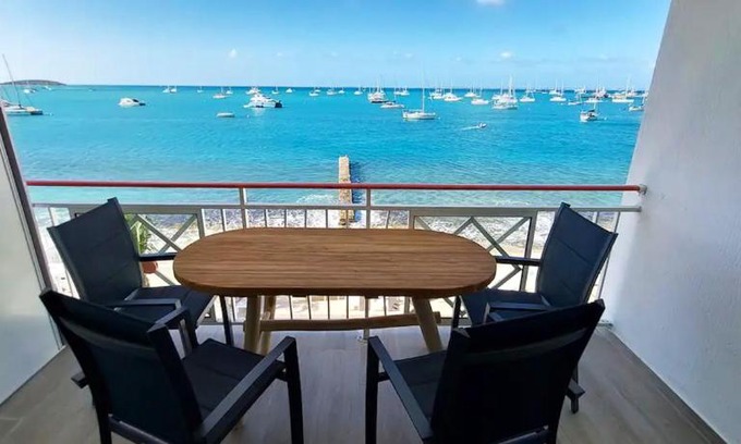 Sandy Ground Apartment | One bedroom appartement at Sandy Ground 290 m away from the beach with sea view shared pool and terrace