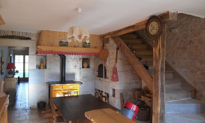 Saugeot Ski Chalet | Peace and space for this magnificent renovated farmhouse with fireplace.