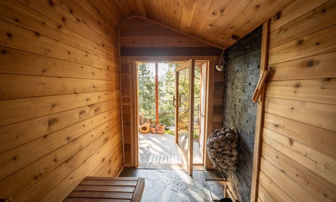 Arrowbear Lake Cabin | Peaceful ECO Sauna Cedar Hot Tub EV Mountain Views