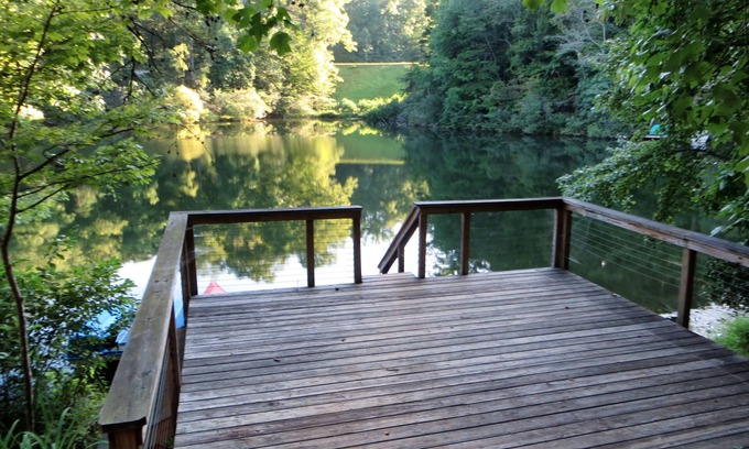 Lake Lure Ski Chalet | Peaceful Lake-front Home with Beautiful View. Swim from private dock!