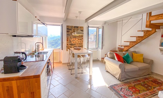Perinaldo Apartment | Penthouse with Views of the Alps, Perinaldo.