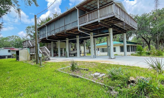 Suwannee House | Perfect Suwannee Getaway! Steps from the water with Elevator!