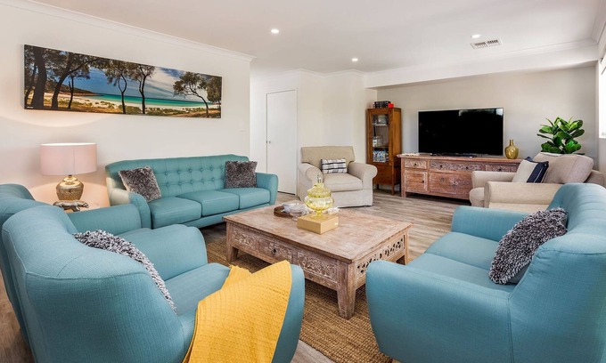 Marybrook House | Pet-friendly beachfront home: use the resort's swimming pool and full amenities