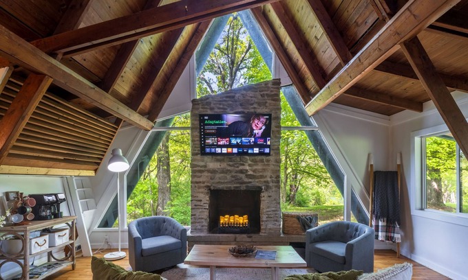 Rockbridge House | Pet-Friendly Paradise A-Frame w/Lake Views Hot Tub